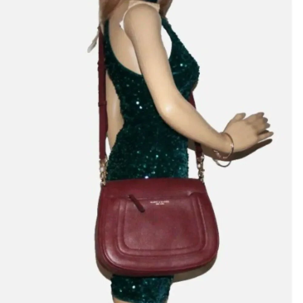Marc Jacobs Plum Pebbled Leather Empire City Crossbody Bag - EUC - Picture 1 of 8